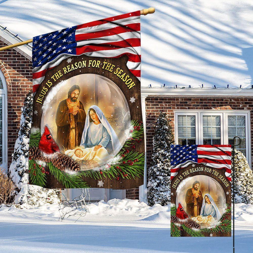 Jesus Christmas Flag Jesus Is The Reason For The Season Flag, Christmas Outdoor Decor Decoration