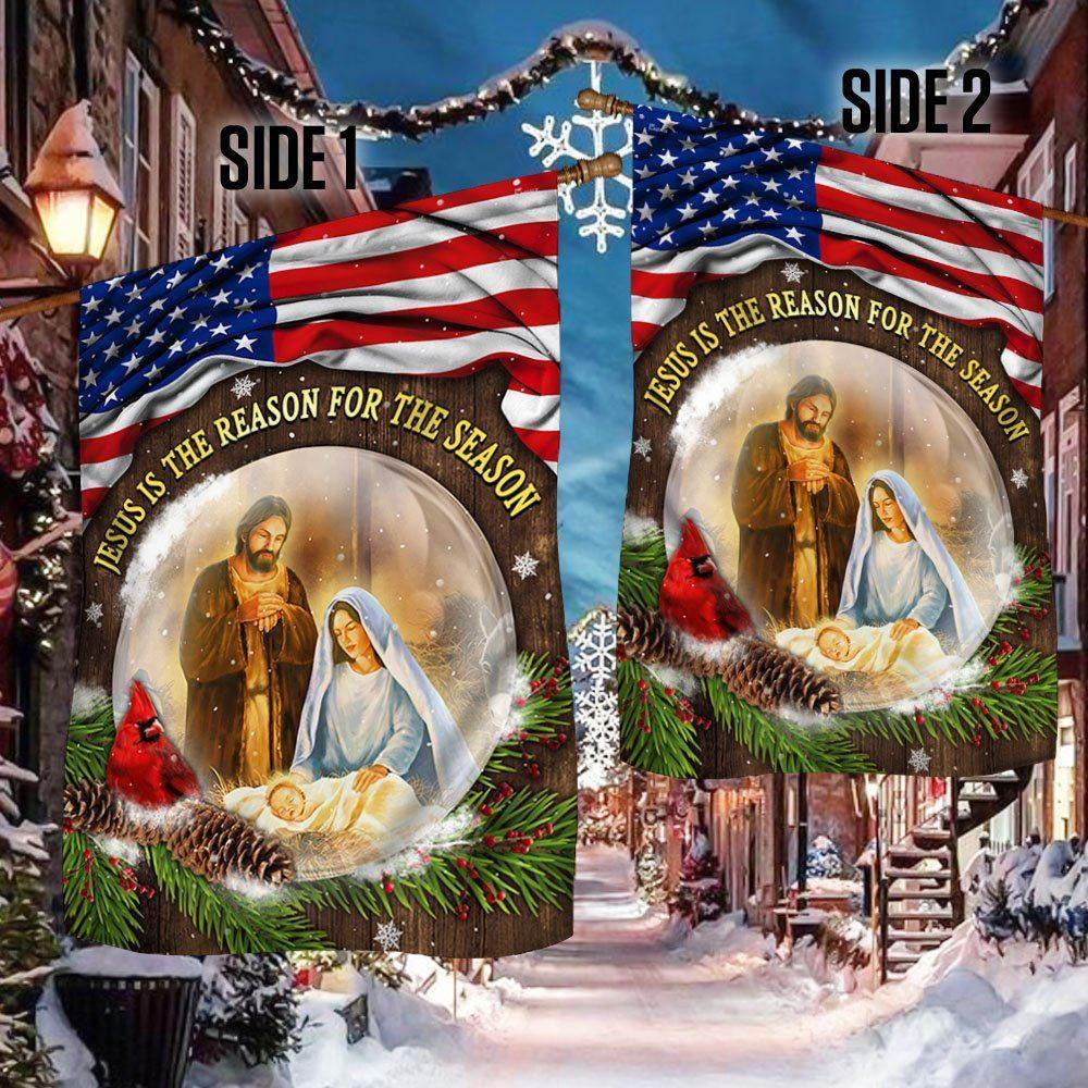 Jesus Christmas Flag Jesus Is The Reason For The Season Flag, Christmas Outdoor Decor Decoration
