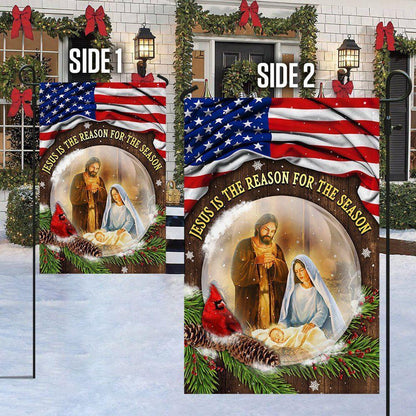 Jesus Christmas Flag Jesus Is The Reason For The Season Flag, Christmas Outdoor Decor Decoration