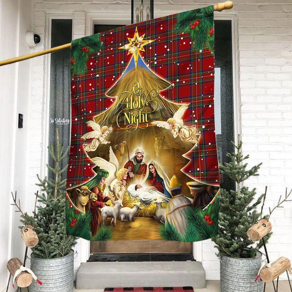 Jesus Family, O holy night Jesus Christmas Flag, Christmas Outdoor Decor Decoration