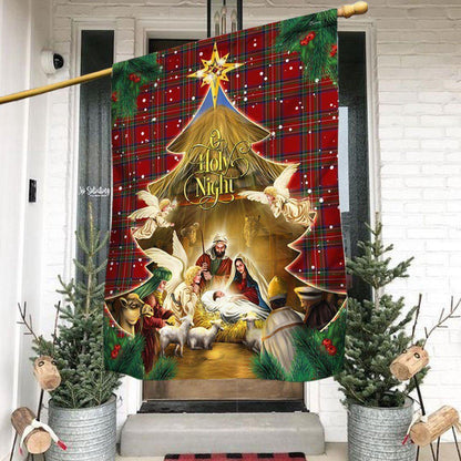 Jesus Family, O holy night Jesus Christmas Flag, Christmas Outdoor Decor Decoration