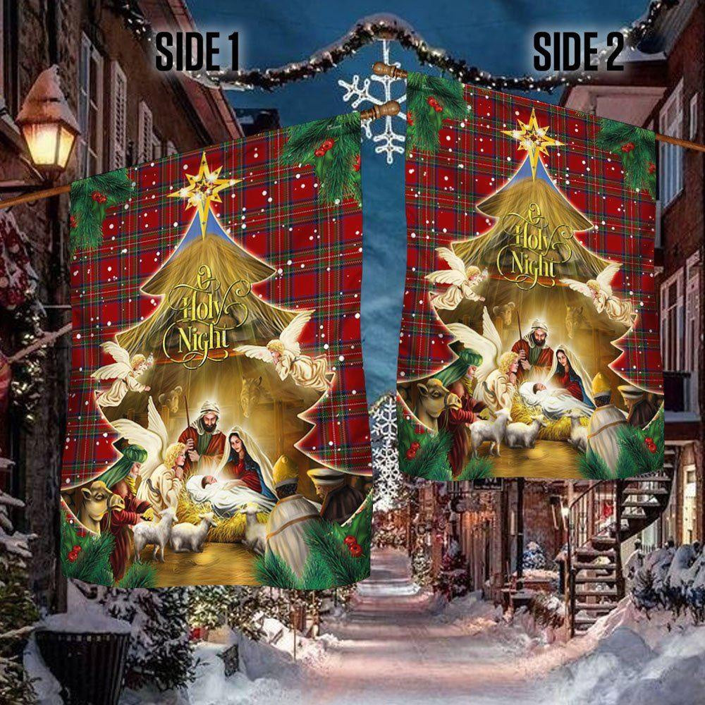 Jesus Family, O holy night Jesus Christmas Flag, Christmas Outdoor Decor Decoration