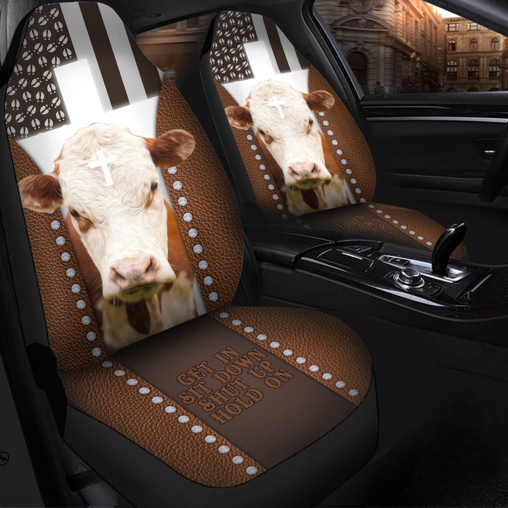 Jesus Hereford Pattern Car Seat Cover, Car Seat Cover, Farm Car Seat Cover, Pet Seat Covers