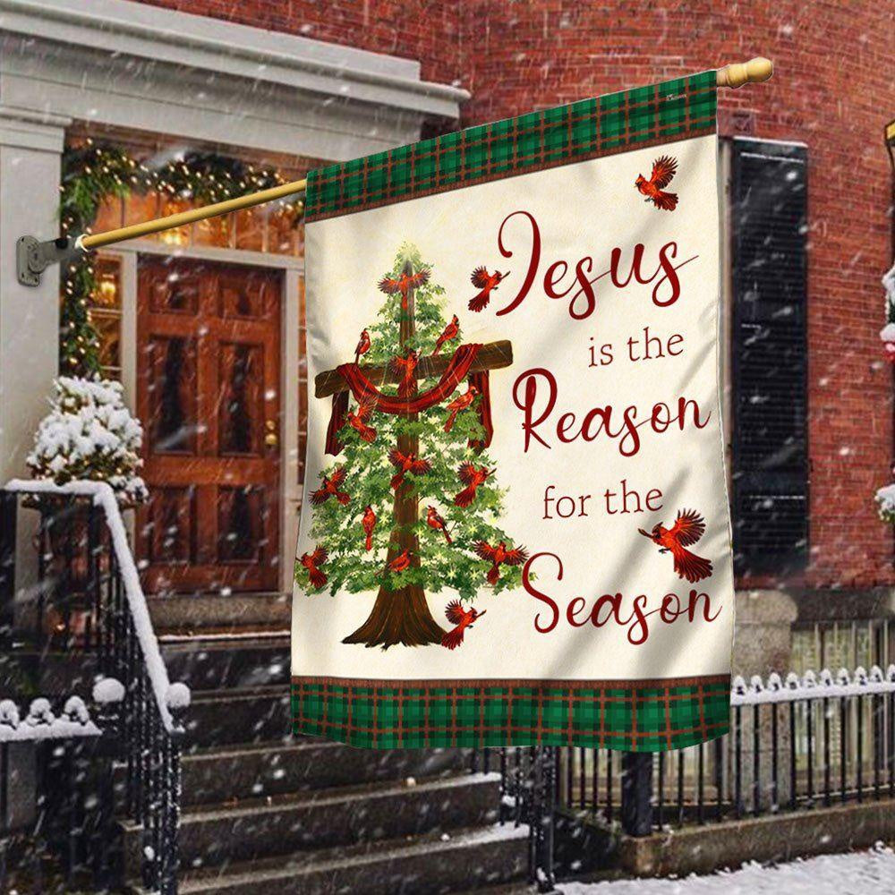 Jesus Is The Reason For The Season Christmas Flag, Christmas Outdoor Decor Decoration