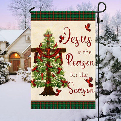 Jesus Is The Reason For The Season Christmas Flag, Christmas Outdoor Decor Decoration