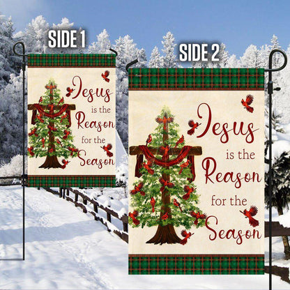 Jesus Is The Reason For The Season Christmas Flag, Christmas Outdoor Decor Decoration