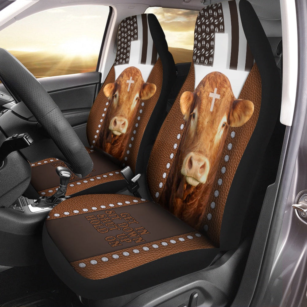 Jesus Limousin Pattern Car Seat Cover, Car Seat Cover, Farm Car Seat Cover, Pet Seat Covers