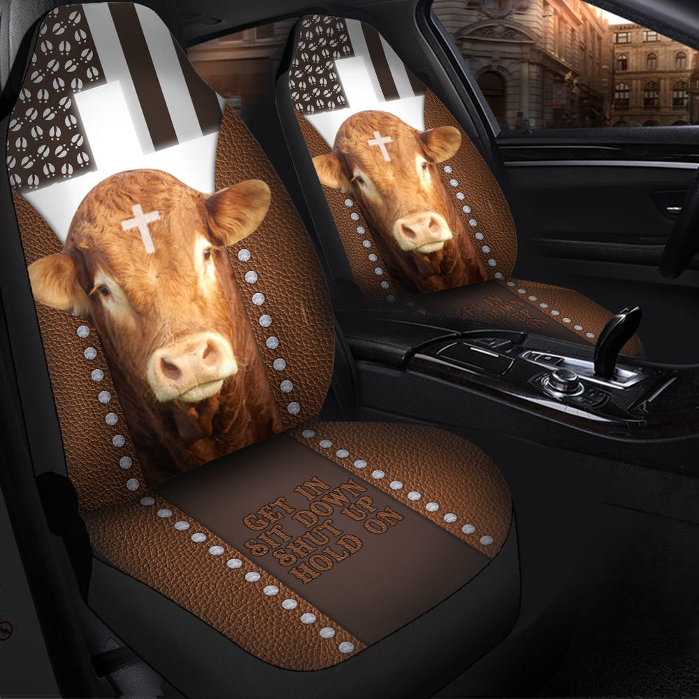 Jesus Limousin Pattern Car Seat Cover, Car Seat Cover, Farm Car Seat Cover, Pet Seat Covers