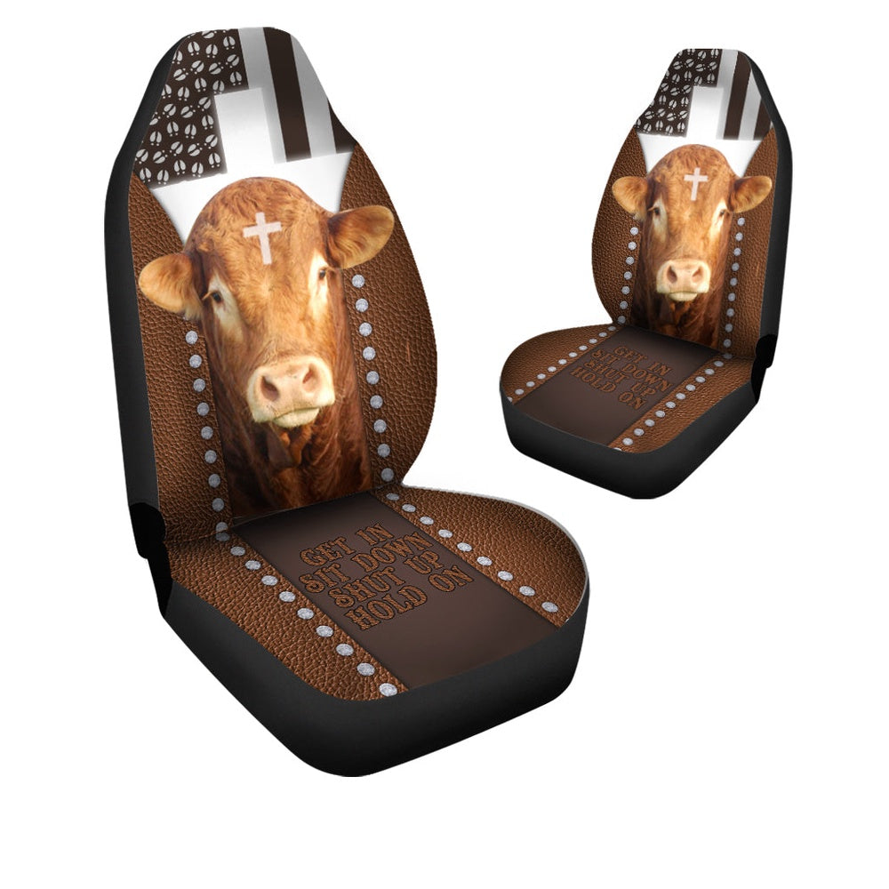 Jesus Limousin Pattern Car Seat Cover, Car Seat Cover, Farm Car Seat Cover, Pet Seat Covers