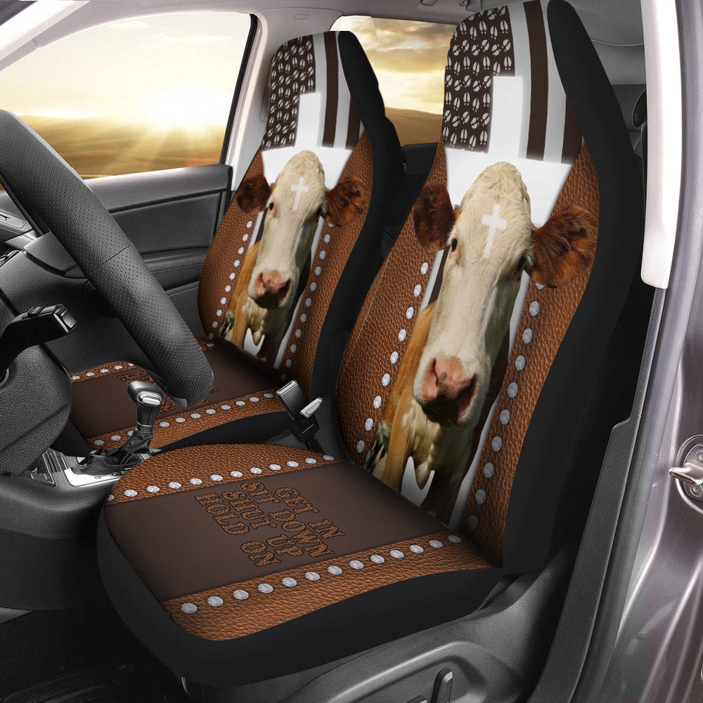 Jesus Simmental Pattern Car Seat Cover, Car Seat Cover, Farm Car Seat Cover, Pet Seat Covers