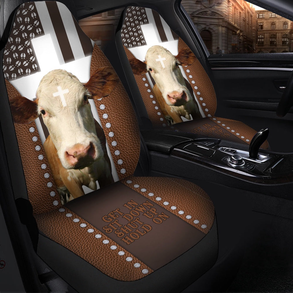 Jesus Simmental Pattern Car Seat Cover, Car Seat Cover, Farm Car Seat Cover, Pet Seat Covers