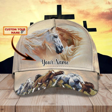 Jesus and Horse Pattern Customized Name Cap, Farmer Cap, Cap For Farmers, Best Farm Hat, Farm Use Hat