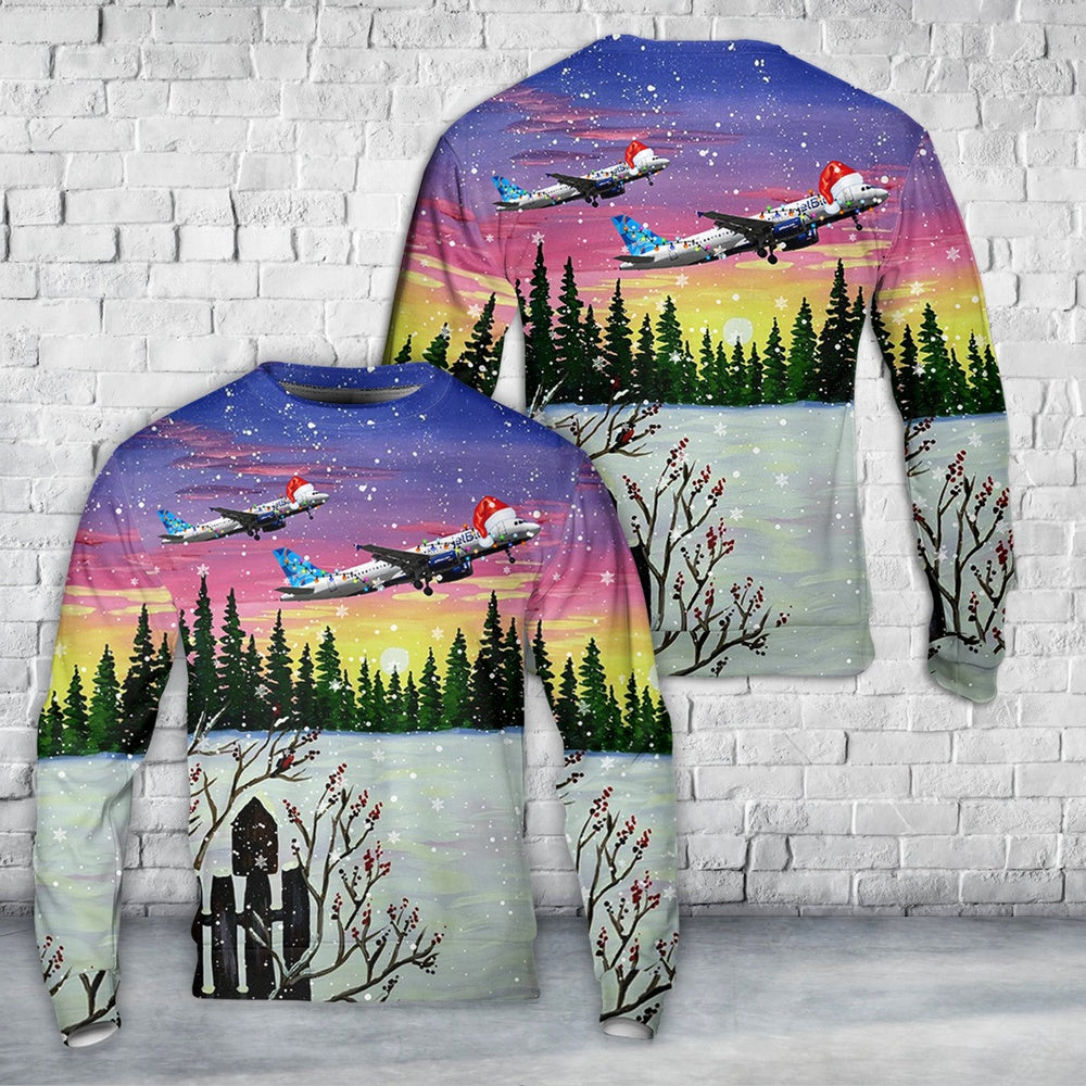 JetBlue Airways Airbus A320-232 Christmas Sweater, Christmas Ugly Sweater, Sweater Xmas, Ugly Sweater