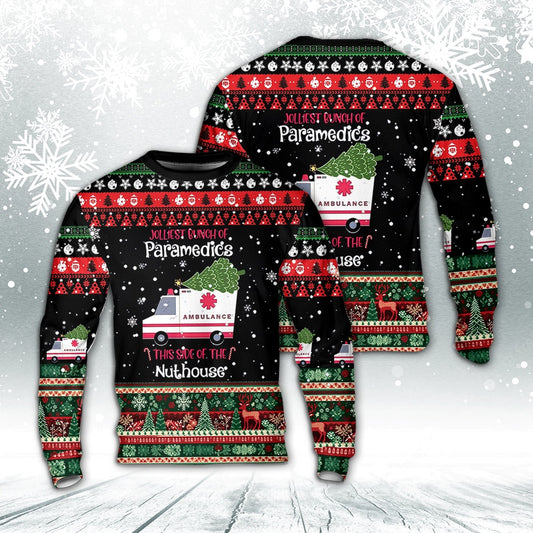 Jolliest Bunch Of Paramedics Christmas AOP Sweater, Christmas Ugly Sweater, Sweater Xmas, Ugly Sweater