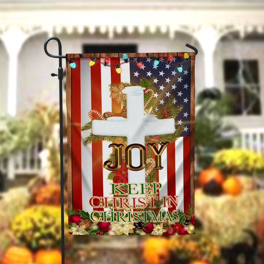 Keep Christ In Christmas Garden FlagXmas, Garden Flags, Outdoor Xmas Flags, Christmas Outdoor Decor