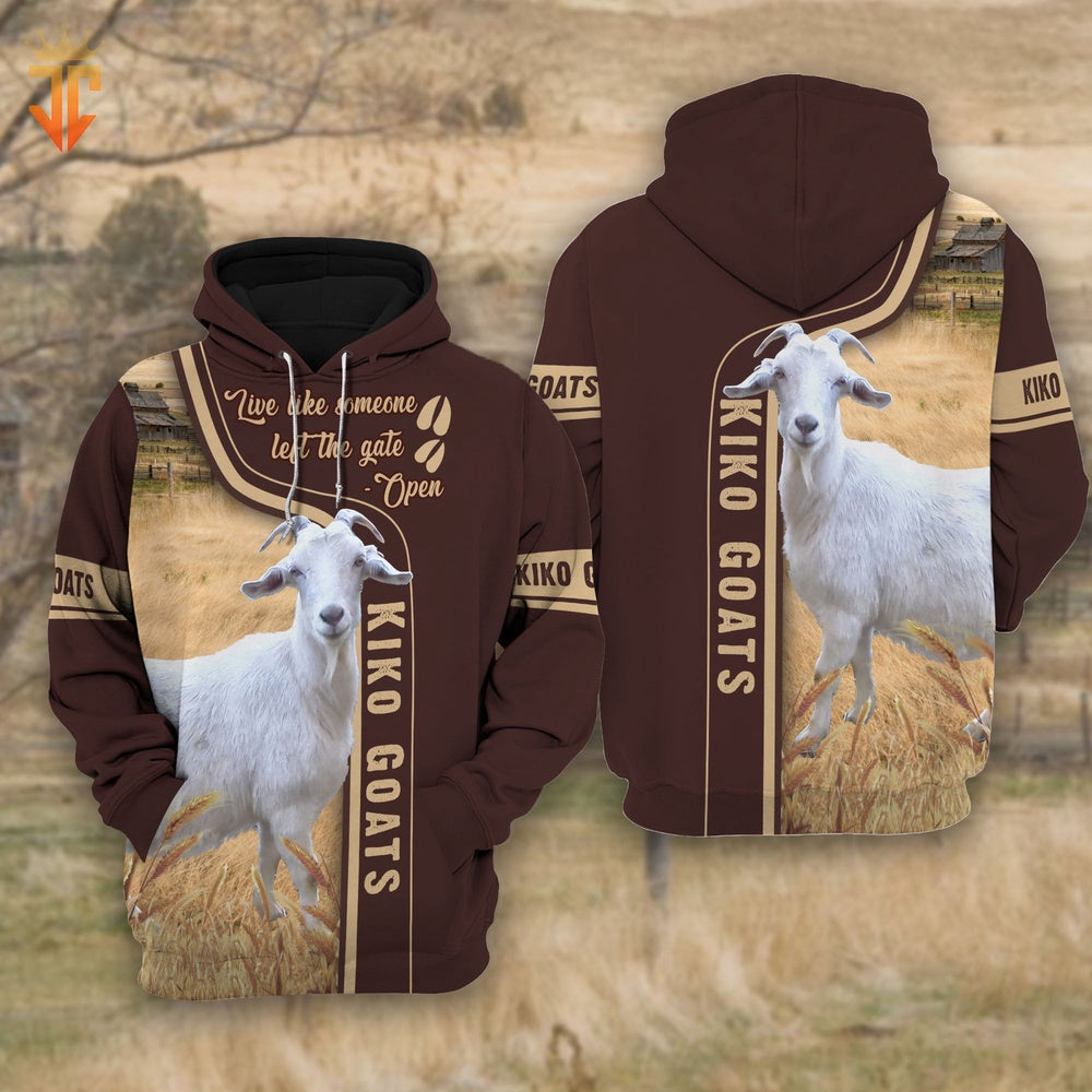 Kiko Goats Live Like Someone left the gate open Shirts, Farmer Hoodie, Farm Themed Shirts, Farm Tee Shirts