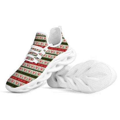 Knitted Christmas Print Pattern White Max Soul Shoes, Christmas Sneakers, Christmas Shoes, Christmas Clunky Sneaker
