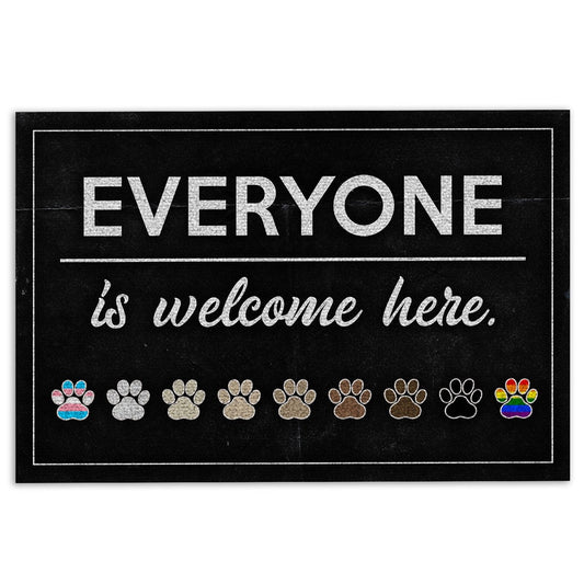 LGBT Welcome Doormat, LGBT Pride Love LGBTQ Everyone Is Welcome Here Dog Cat Paws Welcome Doormat, Indoor Outdoor Doormat Home Decor
