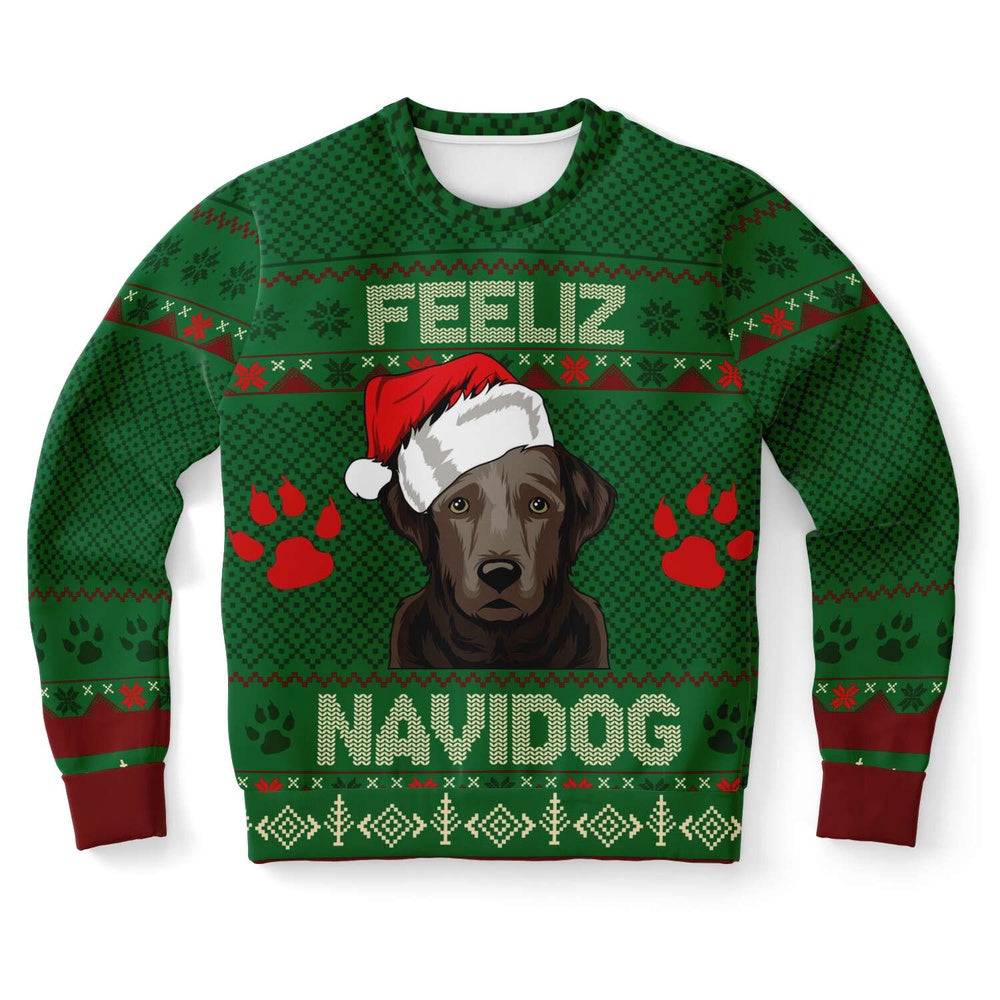 Labrador Feliz Navidog Ugly Christmas Sweater, Christmas Ugly Sweater, Sweater Xmas, Ugly Sweater