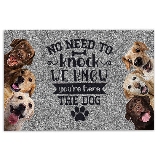 Labrador Retriever Welcome Doormat, Labrador Retriever Lab Dog No need to knock we know you're here Welcome, Pets Home Decor Door Mat
