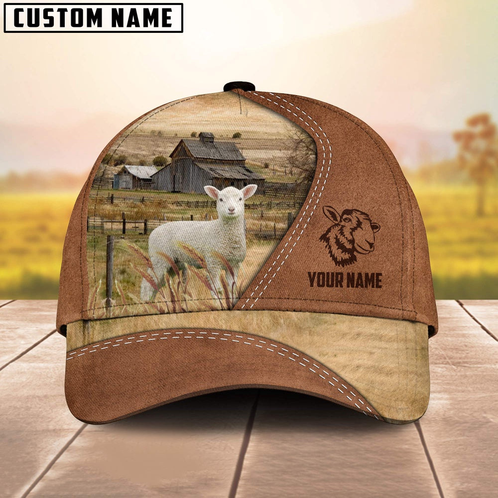 Lambs Customized Name Brown Cap, Farmer Cap, Cap For Farmers, Best Farm Hat, Farm Use Hat