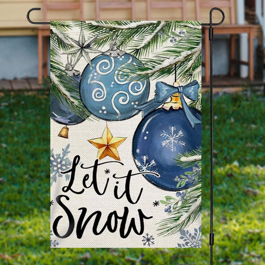 Let It Show Blue Bauble Plant Christmas Garden FlagXmas, Garden Flags, Outdoor Xmas Flags, Christmas Outdoor Decor