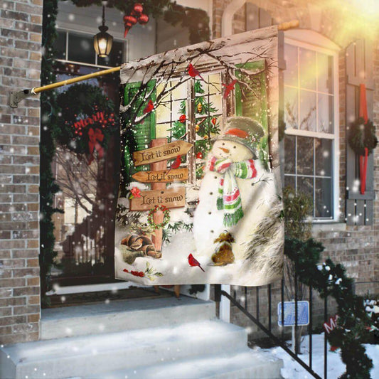 Let It Snow Christmas Flag, Christmas Outdoor Decor Decoration