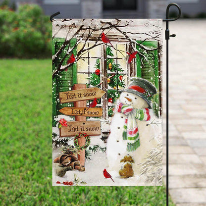 Let It Snow Christmas Flag, Christmas Outdoor Decor Decoration