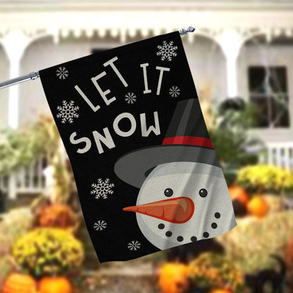 Let It Snow Snowman Snowflake Garden FlagXmas, Garden Flags, Outdoor Xmas Flags, Christmas Outdoor Decor