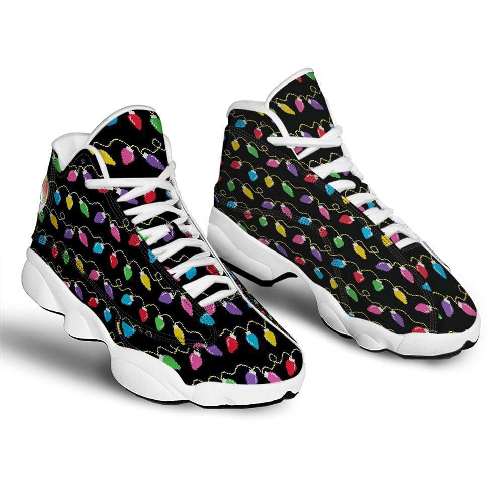 Lights Christmas Pixel Print Pattern Basketball Shoes, Christmas Basketball Shoes, Christmas Shoes