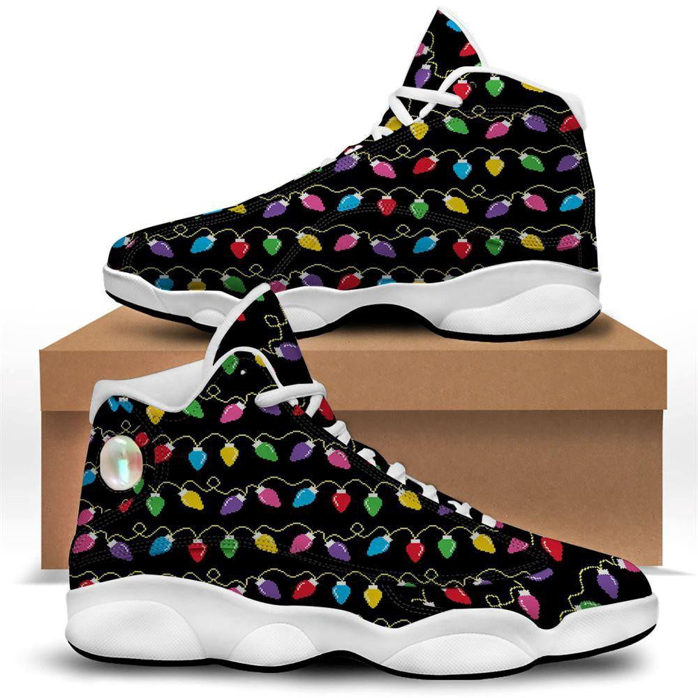 Lights Christmas Pixel Print Pattern Basketball Shoes, Christmas Basketball Shoes, Christmas Shoes