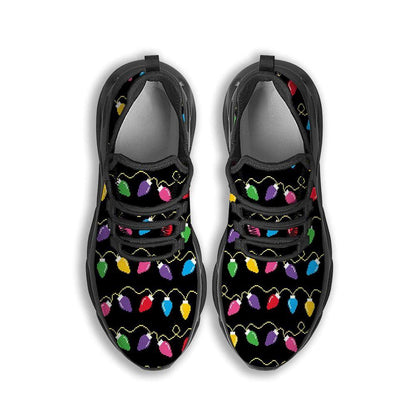 Lights Christmas Pixel Print Pattern Black Max Soul Shoes, Christmas Sneakers, Christmas Shoes, Christmas Clunky Sneaker