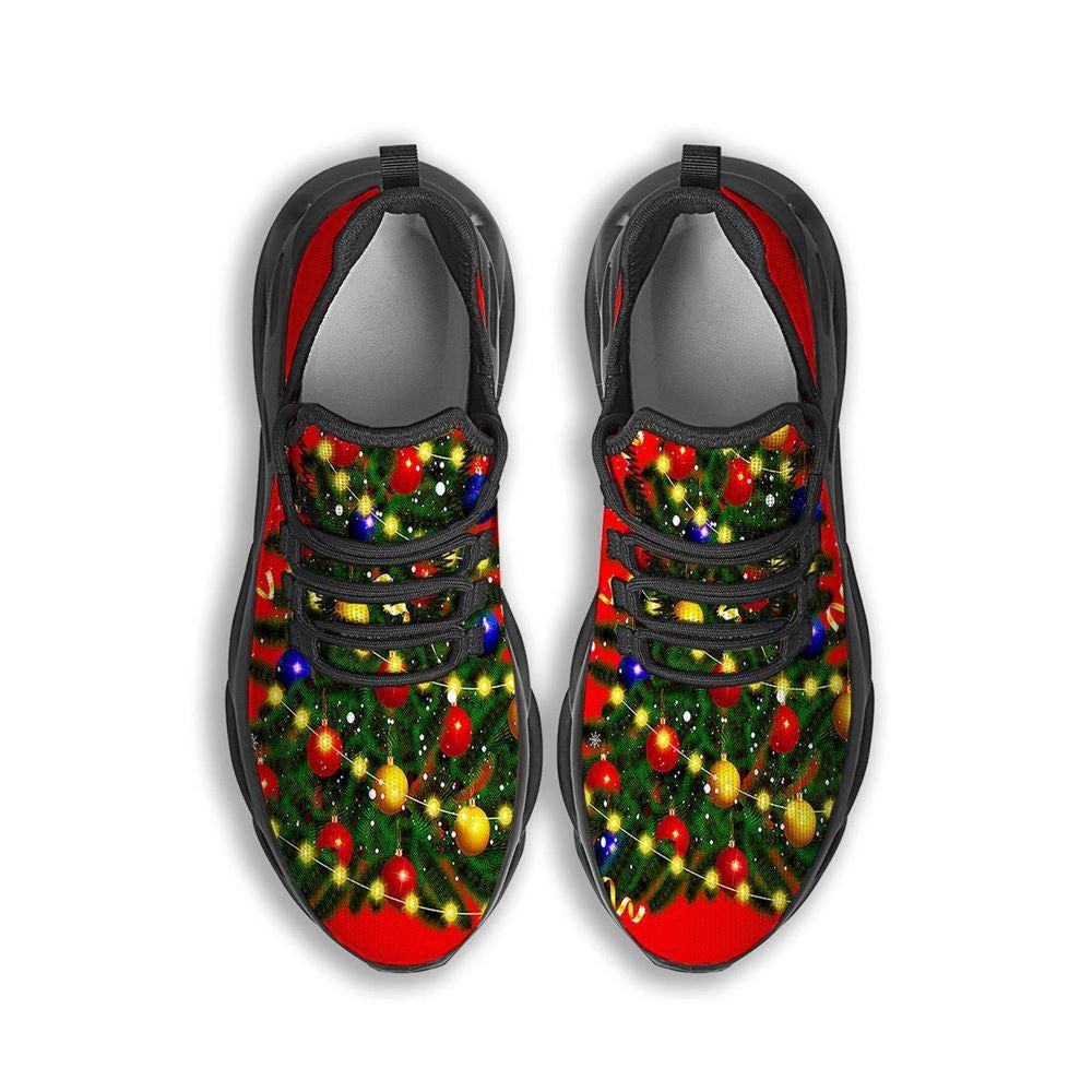 Lights Christmas Tree Print Black Max Soul Shoes, Christmas Sneakers, Christmas Shoes, Christmas Clunky Sneaker