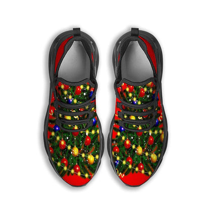 Lights Christmas Tree Print Black Max Soul Shoes, Christmas Sneakers, Christmas Shoes, Christmas Clunky Sneaker