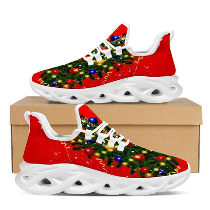 Lights Christmas Tree Print White Max Soul Shoes, Christmas Sneakers, Christmas Shoes, Christmas Clunky Sneaker