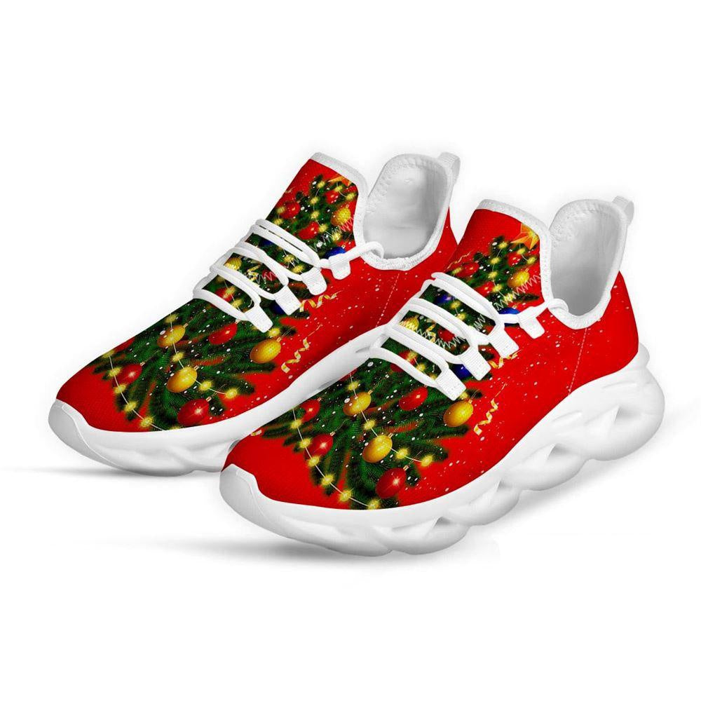Lights Christmas Tree Print White Max Soul Shoes, Christmas Sneakers, Christmas Shoes, Christmas Clunky Sneaker