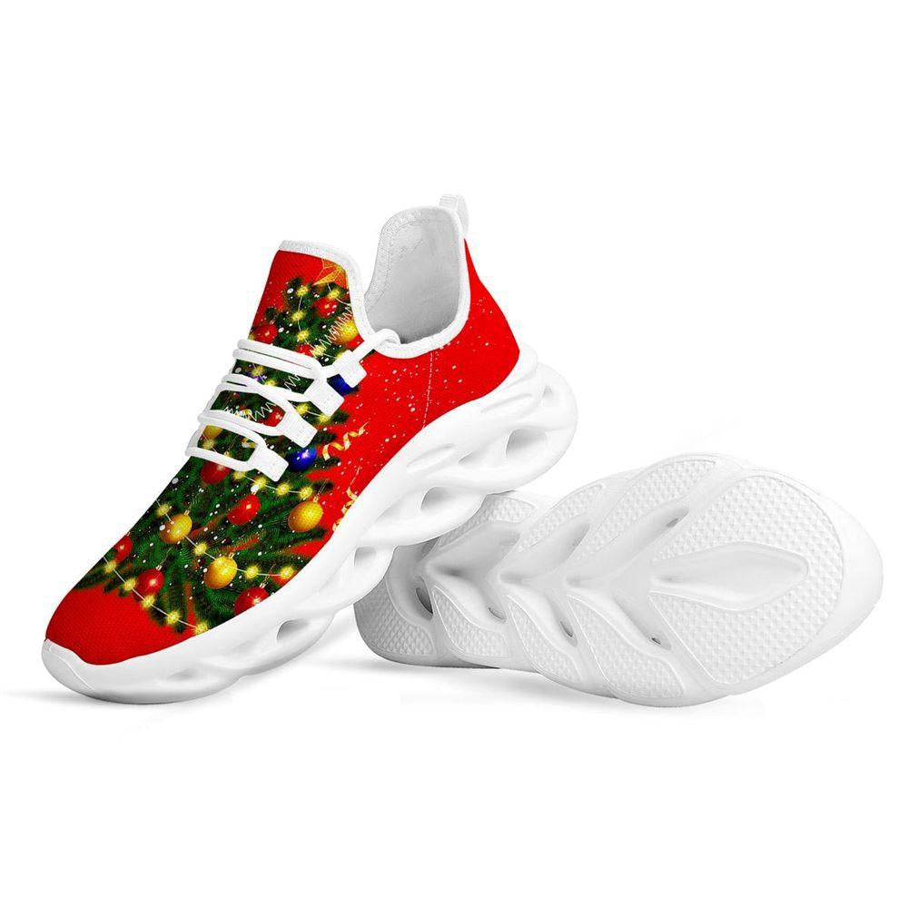 Lights Christmas Tree Print White Max Soul Shoes, Christmas Sneakers, Christmas Shoes, Christmas Clunky Sneaker