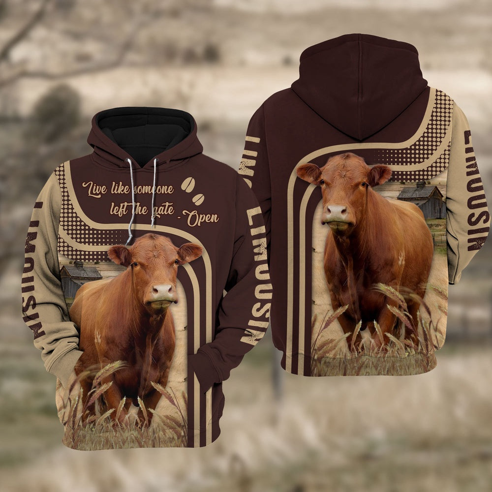 Limousin Cattle Live Like Some One Hoodie, Farmer Hoodie, Farm Themed Shirts, Farm Tee Shirts