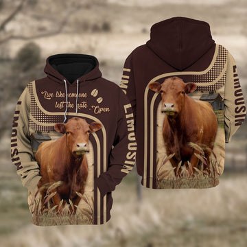 Limousin Cattle Live Like Some One Hoodie, Farmer Hoodie, Farm Themed Shirts, Farm Tee Shirts