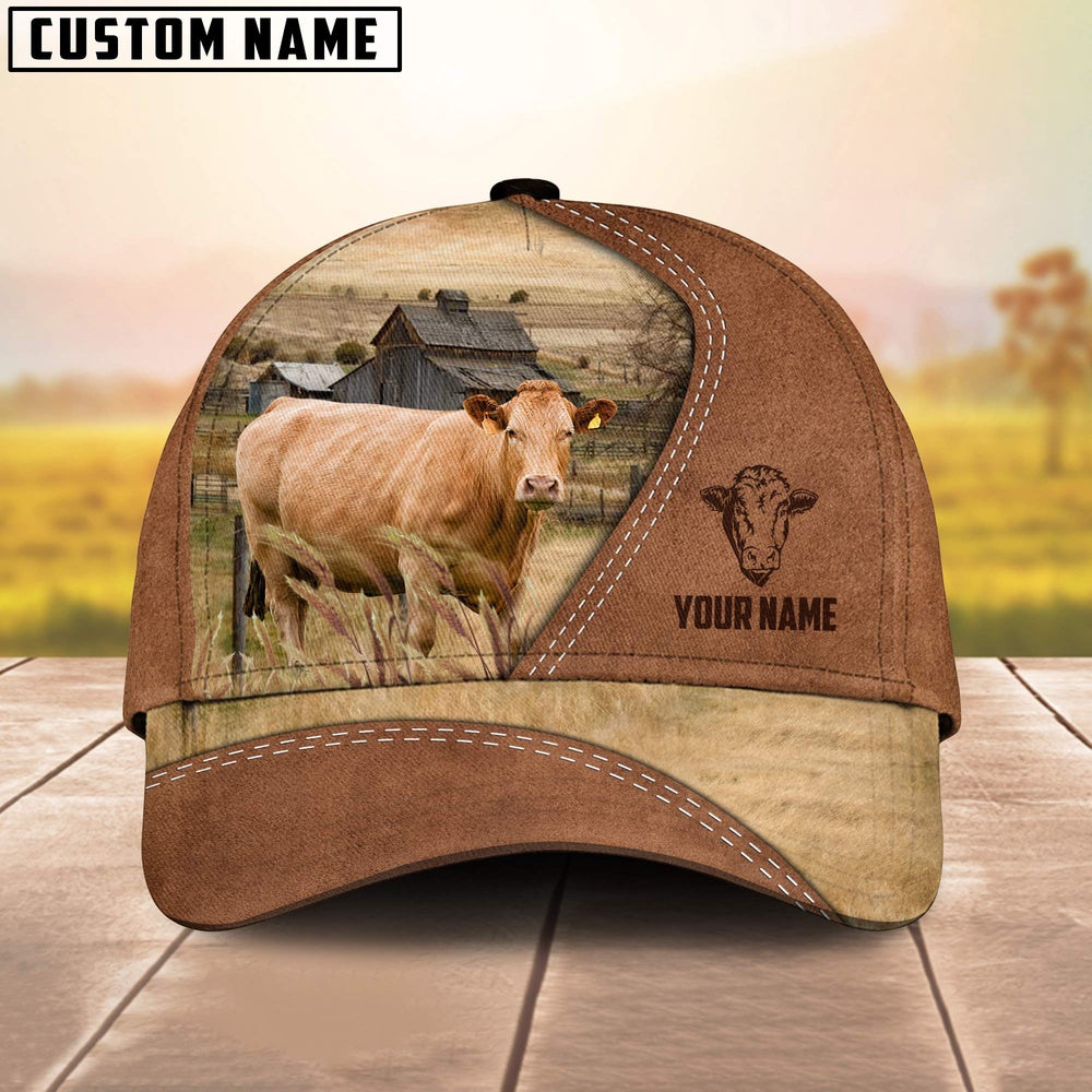 Limousin Customized Name Brown Cap, Farmer Cap, Cap For Farmers, Best Farm Hat, Farm Use Hat