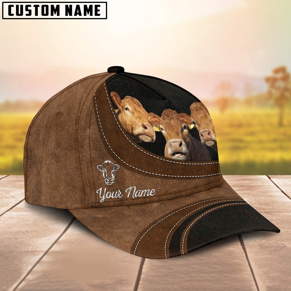 Limousin Happiness Customized Name Cap, Farmer Cap, Cap For Farmers, Best Farm Hat, Farm Use Hat