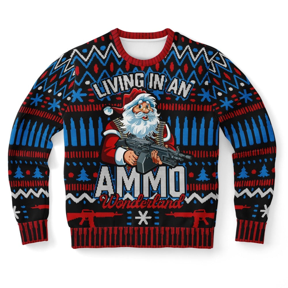 Living in An Ammo Wonderland Ugly Christmas Sweater, Christmas Ugly Sweater, Sweater Xmas, Ugly Sweater
