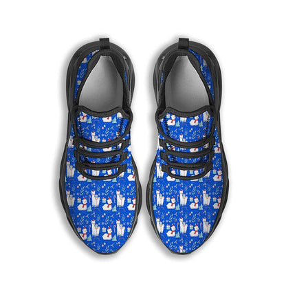 Llama Christmas Print Pattern Black Max Soul Shoes, Christmas Sneakers, Christmas Shoes, Christmas Clunky Sneaker