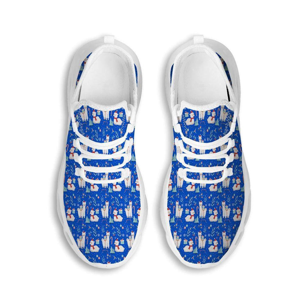 Llama Christmas Print Pattern White Max Soul Shoes, Christmas Sneakers, Christmas Shoes, Christmas Clunky Sneaker