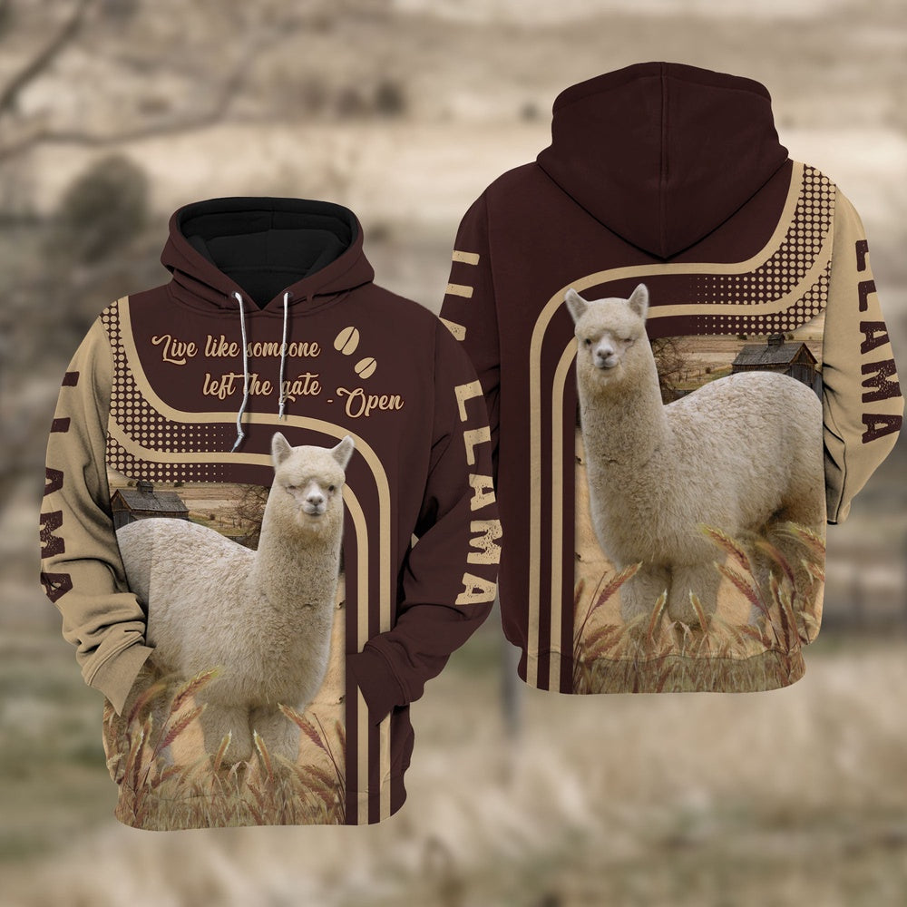 Llama Live Like Some One Hoodie, Farmer Hoodie, Farm Themed Shirts, Farm Tee Shirts