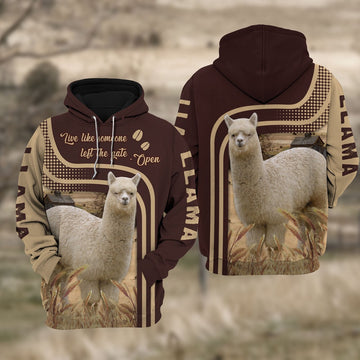 Llama Live Like Some One Hoodie, Farmer Hoodie, Farm Themed Shirts, Farm Tee Shirts
