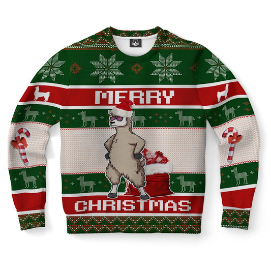 Llama Santa Ugly Christmas Sweater, Christmas Ugly Sweater, Sweater Xmas, Ugly Sweater
