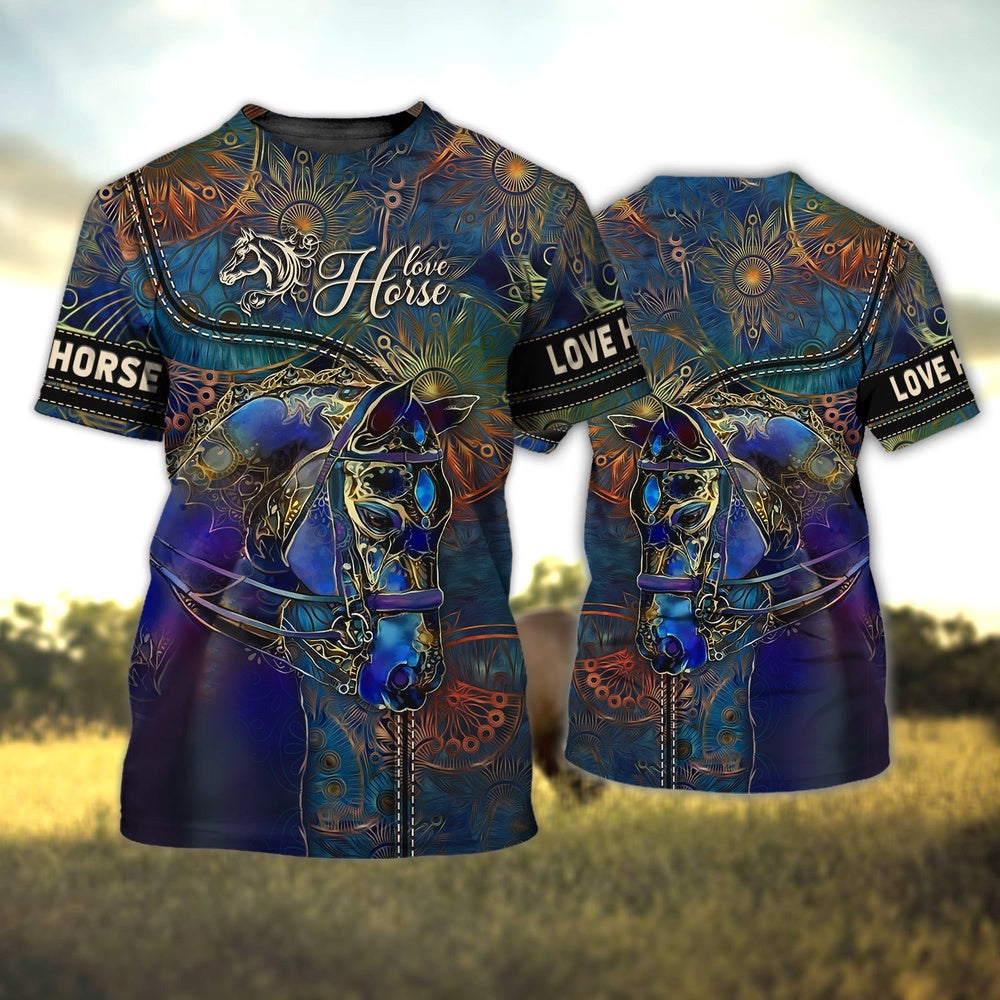 Love Horse Color Custom Name 3D Shirts, Farmer Hoodie, Custom Farm Shirts, Farmer T Shirt