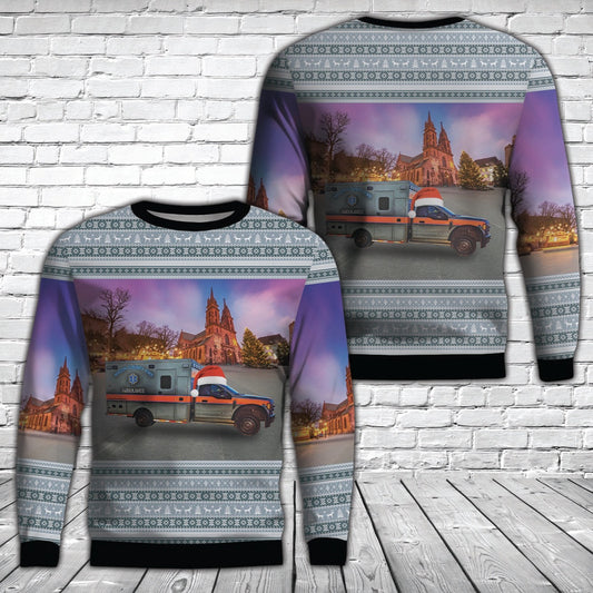 Macon County, North Carolina, Macon County EMS Christmas AOP Ugly Sweater, Christmas Ugly Sweater, Sweater Xmas, Ugly Sweater