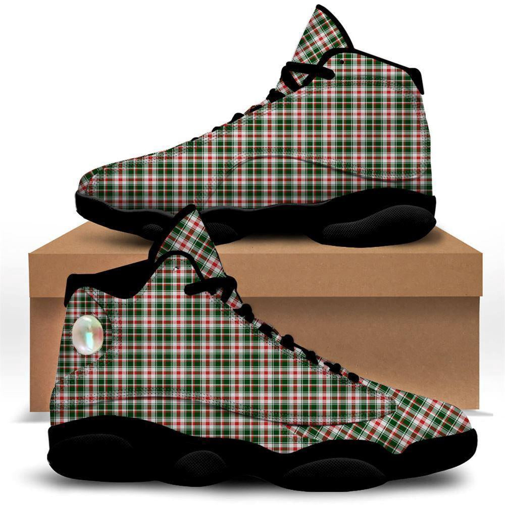 Madras Plaid Christmas Print Basketball Shoes, Christmas Basketball Shoes, Christmas Shoes